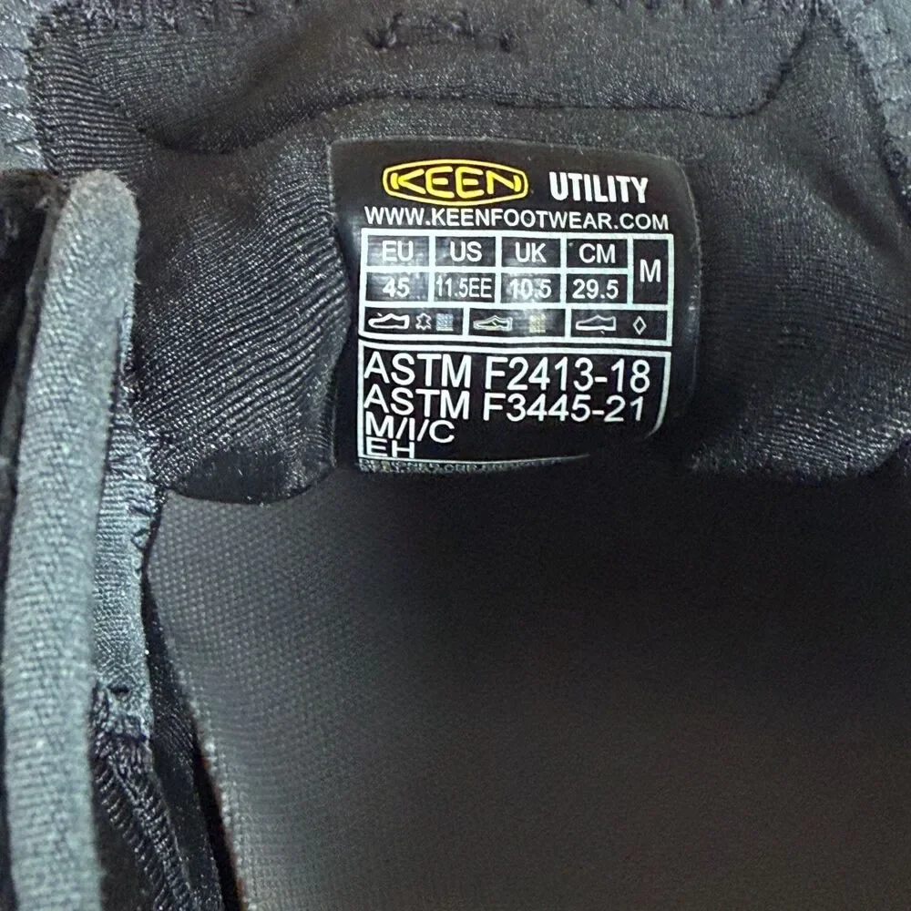 KEEN Utility Atlanta Cool Steel Toe Work Shoes Men’s 11.5 EE Wide Black NIB